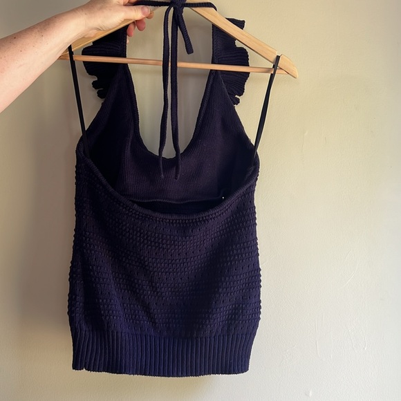 Milly Navy Crochet Tank Size Medium - Picture 7 of 9